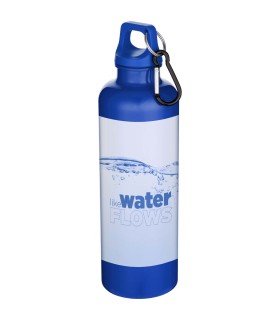 Botella de 750 ml con mosqueton en color liso de plastico reciclado con certificado RCS Oregon