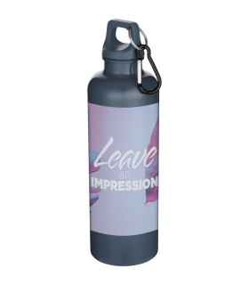 Botella de 750 ml con mosqueton en color liso de plastico reciclado con certificado RCS Oregon