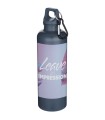 Botella de 750 ml con mosqueton en color liso de plastico reciclado con certificado RCS Oregon