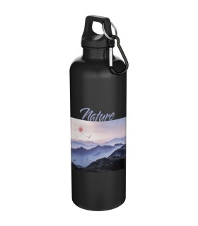 Botella de 750 ml con mosqueton en color liso de plastico reciclado con certificado RCS Oregon