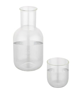 Set de jarra y taza de cristal acabado mate Amelie