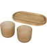 Set de bandeja de madera y vasos de vidrio acabado mate Male