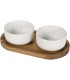 Set de bandeja de madera y cuencos de ceramica Noa