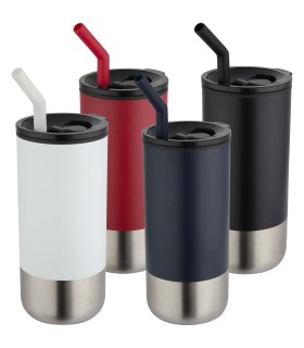 Vaso con aislamiento de 480 ml con certificado RCS y pajita Grayson