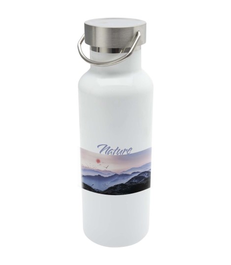 Botella de agua de 500 ml de acero inoxidable reciclado con aislamiento para sublimacion con certificado RCS Thor