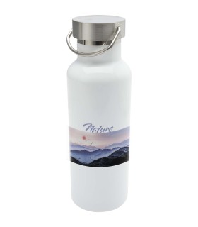 Botella de agua de 500 ml de acero inoxidable reciclado con aislamiento para sublimacion con certificado RCS Thor