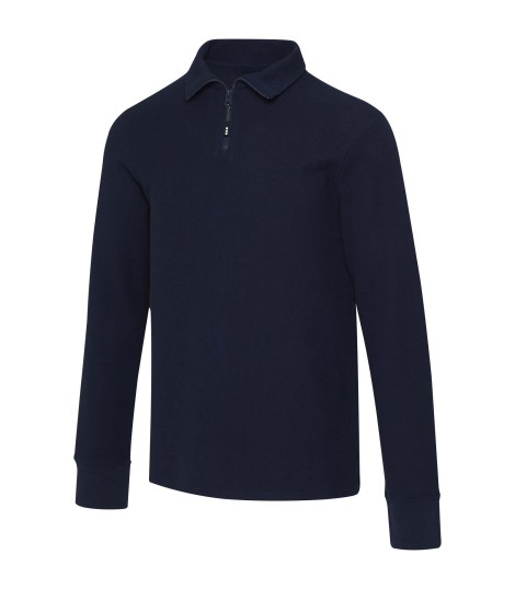 Polo unisex de manga larga y media cremallera Zeus