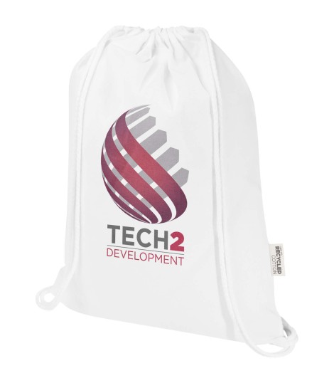 Bolsa con cuerdas de 5 l de algodon reciclado GRS de 180 g m Peru Blend
