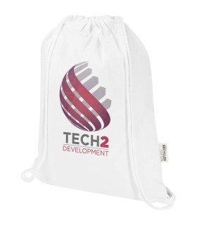 Bolsa con cuerdas de 5 l de algodon reciclado GRS de 180 g m Peru Blend