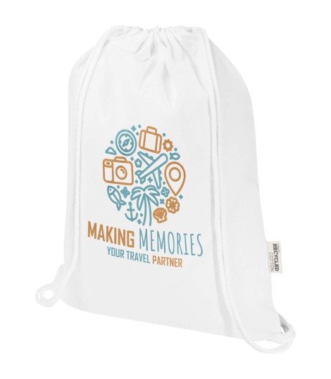Bolsa con cuerdas de 5 l de algodon reciclado GRS de 180 g m Peru Blend