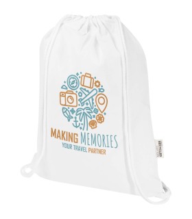 Bolsa con cuerdas de 5 l de algodon reciclado GRS de 180 g m Peru Blend