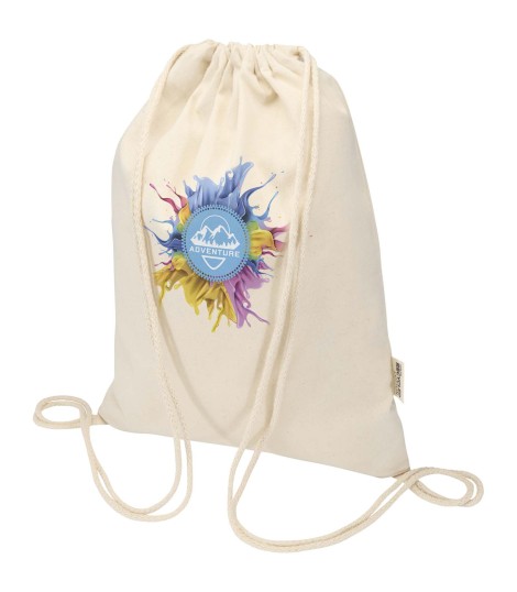 Bolsa con cuerdas de 5 l de algodon reciclado GRS de 180 g m Peru Blend