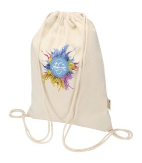 Bolsa con cuerdas de 5 l de algodon reciclado GRS de 180 g m Peru Blend
