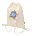 Bolsa con cuerdas de 5 l de algodon reciclado GRS de 180 g m Peru Blend