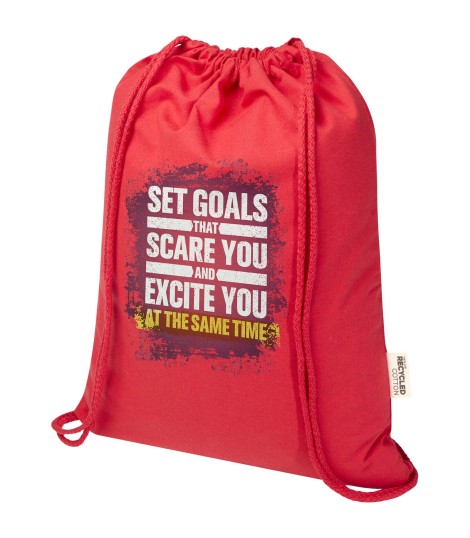 Bolsa con cuerdas de 5 l de algodon reciclado GRS de 180 g m Peru Blend
