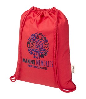 Bolsa con cuerdas de 5 l de algodon reciclado GRS de 180 g m Peru Blend