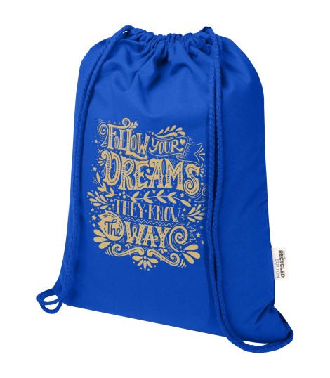 Bolsa con cuerdas de 5 l de algodon reciclado GRS de 180 g m Peru Blend