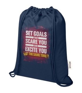Bolsa con cuerdas de 5 l de algodon reciclado GRS de 180 g m Peru Blend
