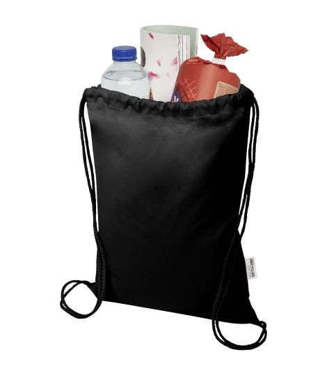 Bolsa con cuerdas de 5 l de algodon reciclado GRS de 180 g m Peru Blend