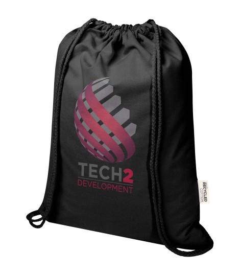 Bolsa con cuerdas de 5 l de algodon reciclado GRS de 180 g m Peru Blend