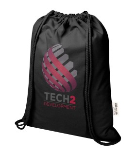 Bolsa con cuerdas de 5 l de algodon reciclado GRS de 180 g m Peru Blend