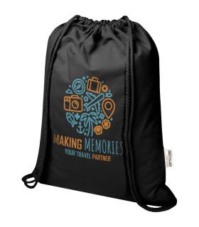 Bolsa con cuerdas de 5 l de algodon reciclado GRS de 180 g m Peru Blend