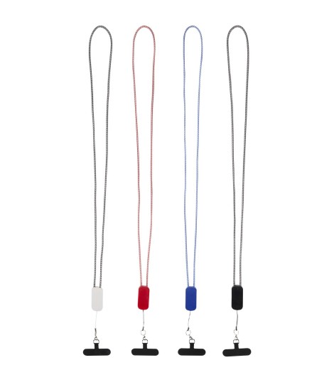Lanyard de plastico reciclado para smartphone con cable integrado 5 en 1 de 27 W Anser