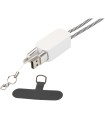 Lanyard de plastico reciclado para smartphone con cable integrado 5 en 1 de 27 W Anser