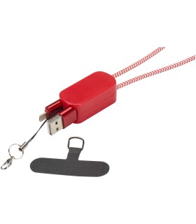Lanyard de plastico reciclado para smartphone con cable integrado 5 en 1 de 27 W Anser