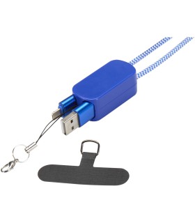Lanyard de plastico reciclado para smartphone con cable integrado 5 en 1 de 27 W Anser
