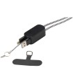 Lanyard de plastico reciclado para smartphone con cable integrado 5 en 1 de 27 W Anser