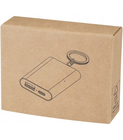 Bateria externa de aluminio reciclado de 2000 mAh con llavero Arcturus
